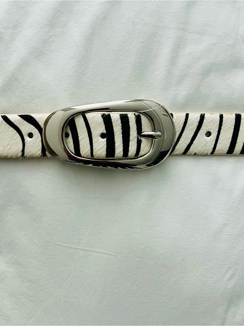 NWT | Rachel Zoe Genuine Leather Zebra Haircalf Belt